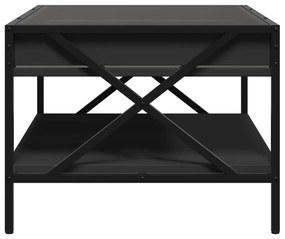 Mesa de centro luzes LED Infinity 70x50x38 cm preto