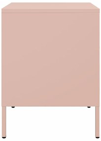Mesas de cabeceira 2 pcs 36x39x50,5 cm aço rosa