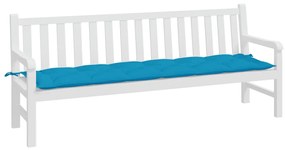 Almofadão p/ banco jardim 200x50x7 cm tecido oxford azul-claro