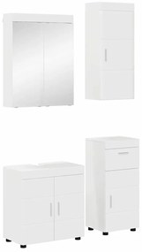 vidaXL Conjunto de Móveis para Banheiro TULUM Branco Brilhante