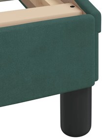 Estrutura de cama sem colchão 90x190 cm veludo verde-escuro