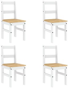 5 pcs conjunto de jantar Panama madeira pinho maciça branco