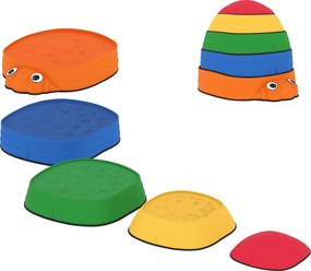 Conjunto de Pedras de Equilíbrio Empilháveis para Crianças de 5 Peças com Forma de Joaninha e Antiderrapantes Multicolor