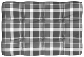 Almofadões para sofás de paletes 7 pcs padrão cinzento xadrez