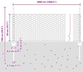 Postes de Cerca vidaXL 11 pcs U-Channel 60 cm Aço Galvanizado, Cerca H