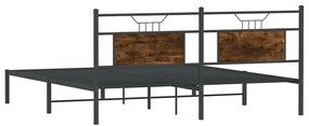 Estrutura de cama sem colchão 160x200 cm carvalho fumado