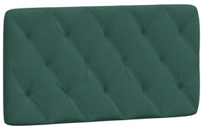 Cama com colchão 100x200 cm veludo verde-escuro