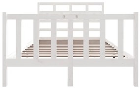 Estrutura de cama pequena casal 120x190 cm pinho maciço branco