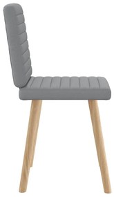 Cadeiras de jantar 2 pcs tecido cinzento-claro