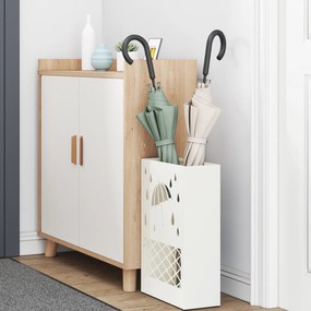 Suporte para Guarda-Chuva Branco Metal Médio Recortes Decorativos