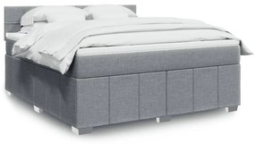 Cama com molas/colchão 180x200 cm tecido cinzento-claro