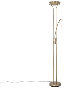 Candeeiro de pé moderno bronze com candeeiro de leitura incl. LED dimmer to warm - Diva Clássico / Antigo