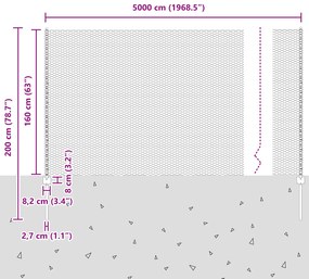 Postes de Cerca vidaXL 22 pcs U-Channel 160 cm Aço Galvanizado, Cerca