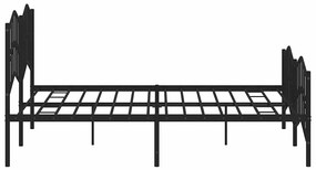 Estrutura de cama com cabeceira e pés 183x213 cm metal preto