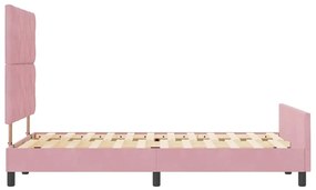 Cama de Veludo Rosa vidaXL 120x190 cm