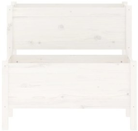 Vaso/floreira 84,5x84x75 cm madeira de pinho maciça branco