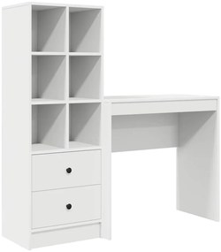 Mesa com Armazenamento Branca Madeira Engenheirada