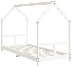 Estrutura de cama infantil 80x200 cm pinho maciço branco