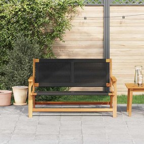 Banco de Jardim Preto 76x122x73 cm Madeira Maciça de Acácia