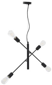 Candeeiro teto c/ lâmpadas incandescência 2 W preto E27