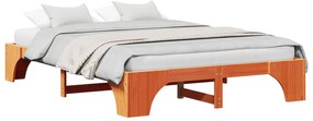 Estrutura de Cama Castanho encerado Madeira 160 x 200 cm Durável