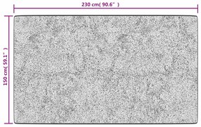 Tapete lavável antiderrapante 150x230 cm branco e preto
