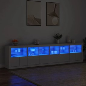 Aparador com luzes LED 283x37x67 cm branco