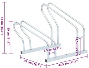 Suporte independente para 2 bicicletas aço galvanizado