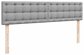 Estrutura de cama otomana com colchões tecido cinzento claro
