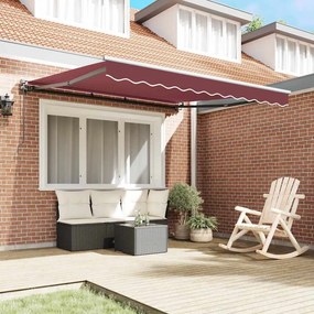Toldo Retrátil Manual Vermelho Borgonha 350x250 cm