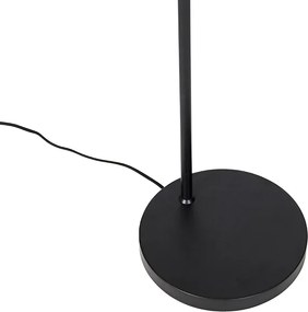 Candeeiro de pé design preto com dourado e vidro fumê - Zuzanna