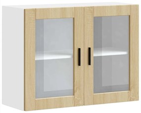 vidaXL Armário de parede de cozinha porta vidro Porto carvalho sonoma