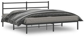 355369 vidaXL Estrutura de cama em metal com cabeceira 180x200 cm preto