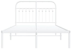 Estrutura de cama com cabeceira 120x200 cm metal branco