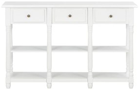 Consola de Entrada Marietta - 110x30x76 cm - Cor Branco - Derivados de