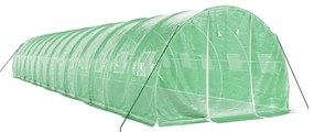 Estufa com estrutura de aço 42 m² 14x3x2 m verde