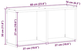 Armário parede 60x16x30 cm derivados de madeira branco
