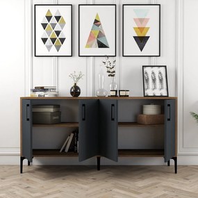 Console Kiev160 – Nogueira e Antracite – 160 cm