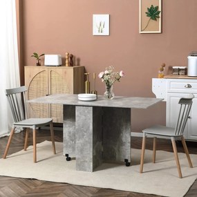 Mesa de Jantar Dobrável Atman - Cinza - 75x140x74 cm - Design Moderno