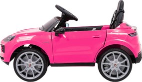 Carro elétrico para Crianças 2 a 5 anos 12V Porsche Cayenne, Rodas de espuma EVA, Controlo Remoto, assento Couro ecológico preto Rosa