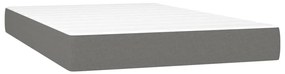 Cama box spring c/ colchão e LED 120x190 cm tecido cinza-escuro