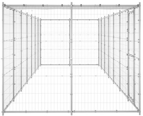 Canil de exterior com telhado 16,94 m² aço galvanizado