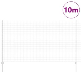 Cerca Euro com 10 Postes U Prateado 1,4x10 m Aço