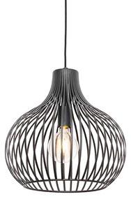 Candeeiro de suspensão moderno preto 38 cm - Saffira Moderno