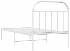 Estrutura de cama com cabeceira 90x190 cm metal branco