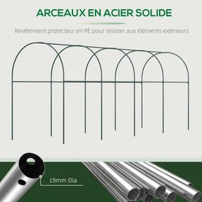Estufa de jardim para tomates 4 x 1,20 x 1,70 m, com 5 arcos de aço - cobertura em PE