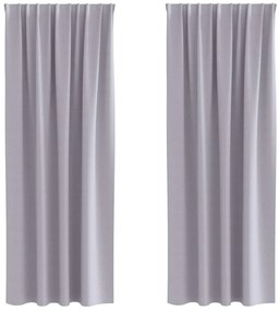 Cortinas 2 pcs Cinza Metálico 245 x 140 cm Poliéster