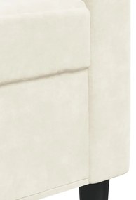 Poltrona 60 cm veludo cor creme