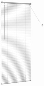 Persiana de Janela com cortinas Manual Prata 80 x 130 cm Alumínio