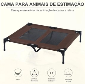 PawHut Cama Elevada para Cães Cama de Animais de Estimação com Malha T